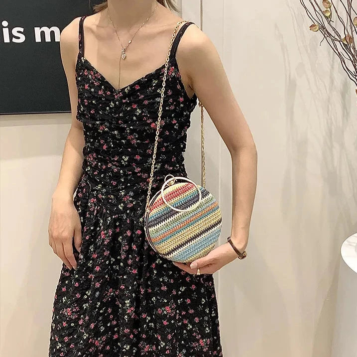 Bolsa de Palha com Alça Metálica – Ideal para curtir o Verão