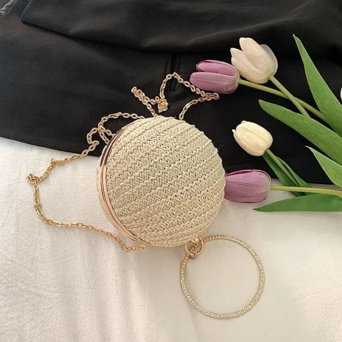 Bolsa Redonda de Palha – Bolsa Rústica Artesanal para Arrasar no Verão