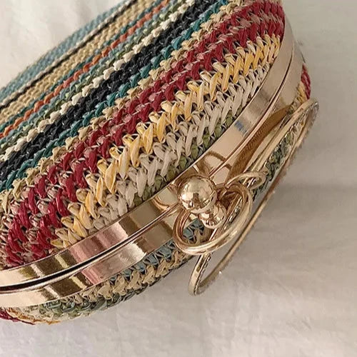 Bolsa de Palha com Alça Metálica – Ideal para curtir o Verão