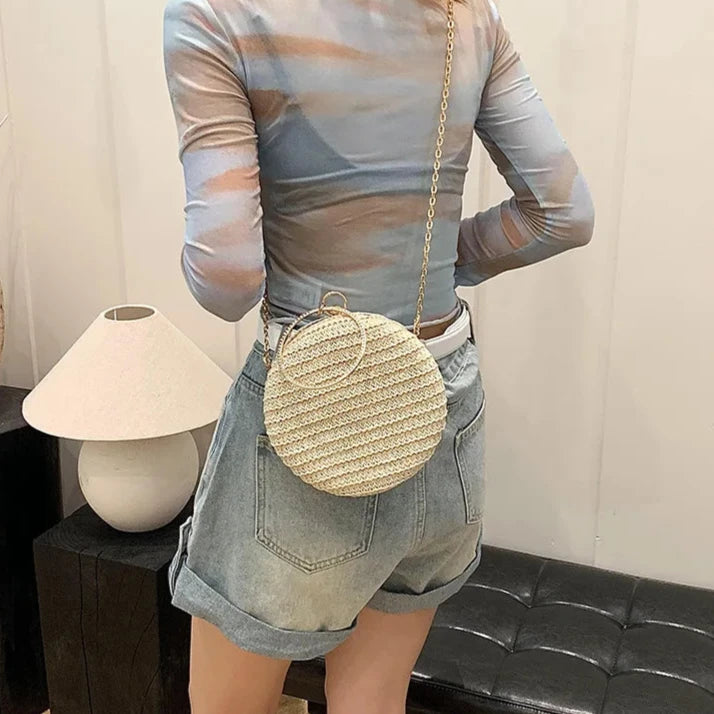 Bolsa de Palha com Alça Metálica – Ideal para curtir o Verão