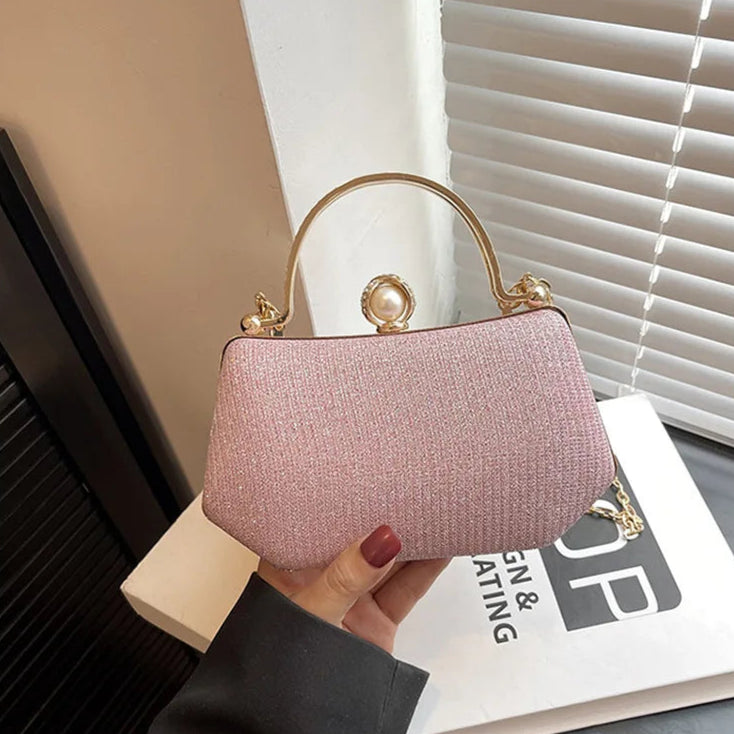 Bolsa de Luxo – Clutch Brilhante com Alça de Corrente