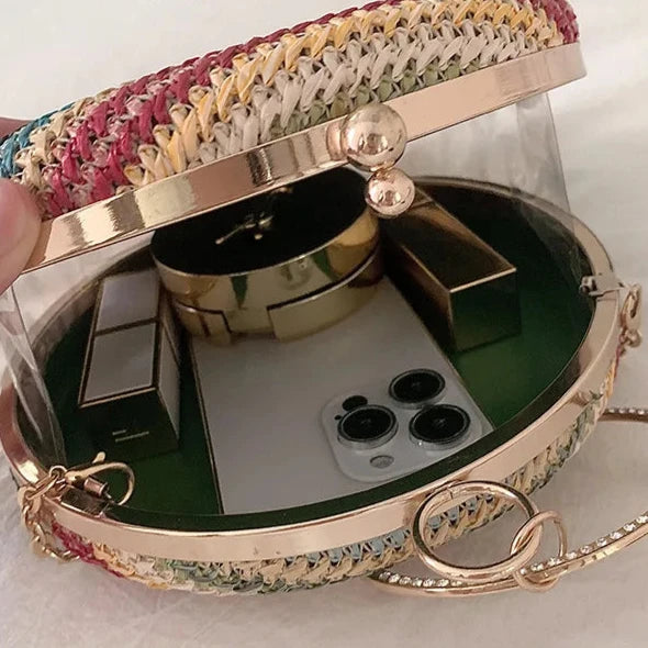 Bolsa de Palha com Alça Metálica – Ideal para curtir o Verão