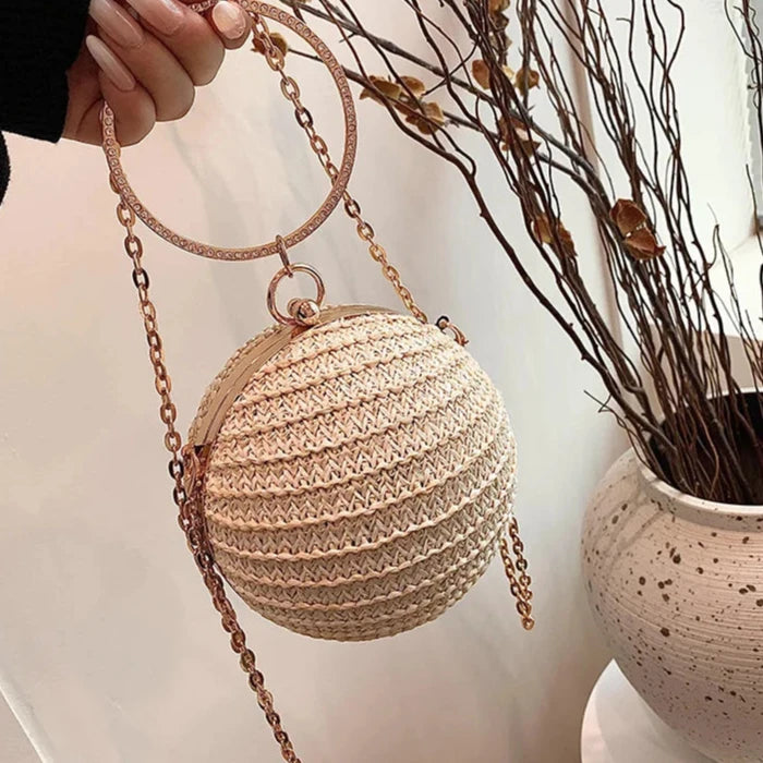 Bolsa Redonda de Palha – Bolsa Rústica Artesanal para Arrasar no Verão