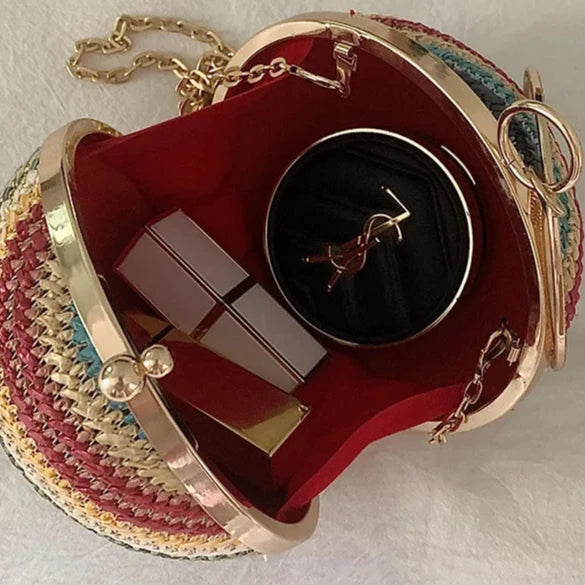 Bolsa Redonda de Palha – Bolsa Rústica Artesanal para Arrasar no Verão