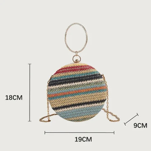Bolsa de Palha com Alça Metálica – Ideal para curtir o Verão