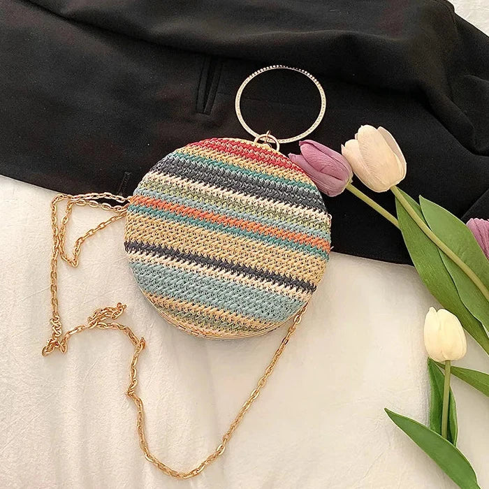 Bolsa de Palha com Alça Metálica – Ideal para curtir o Verão
