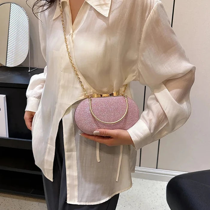 Bolsa Clutch Luxo Brilhante – Bolsa Transversal Pequena
