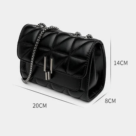 Bolsa de Couro PU com Interior Vermelho e Alça de Metal – Estilo e Sofisticação em Cada Detalhe