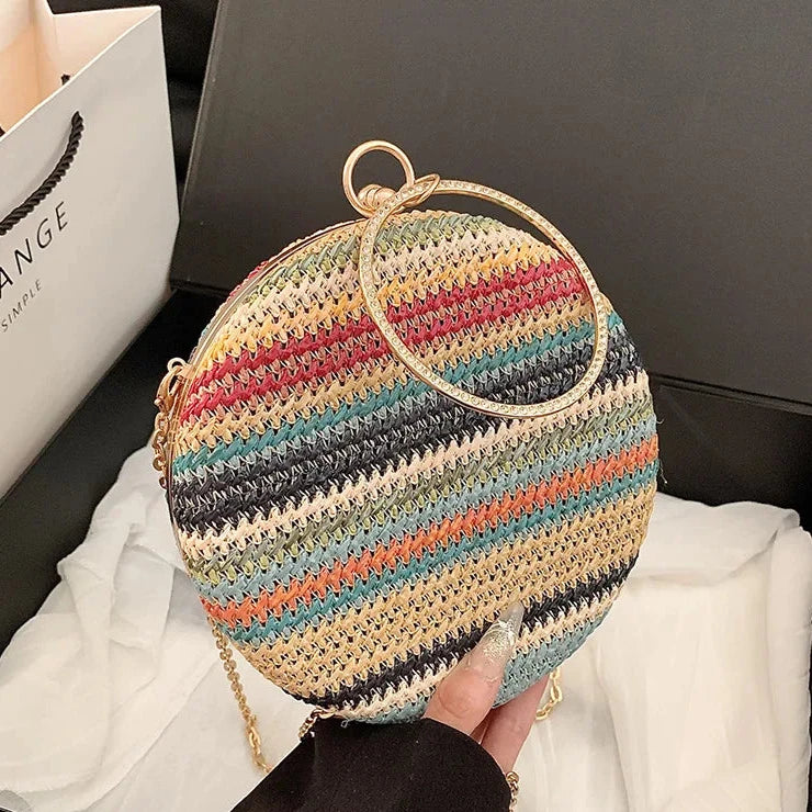 Bolsa de Palha com Alça Metálica – Ideal para curtir o Verão
