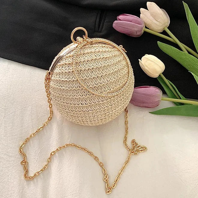 Bolsa Redonda de Palha – Bolsa Rústica Artesanal para Arrasar no Verão