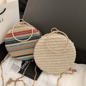 Bolsa de Palha com Alça Metálica – Ideal para curtir o Verão