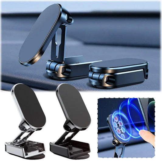 Suporte Magnético para Celular de Carro – Dobrável e Multifuncional para Navegação